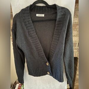 Anthropologie Black Knit button front Cardigan Sweater size women’s small